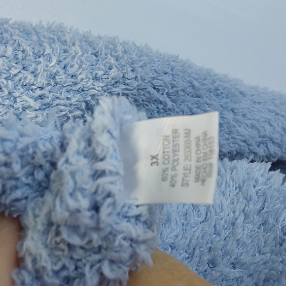 Warm & Cozy Light Blue Popcorn Soft Hoodie Fuzzy Neutral Sz.3X - Picture 8 of 8